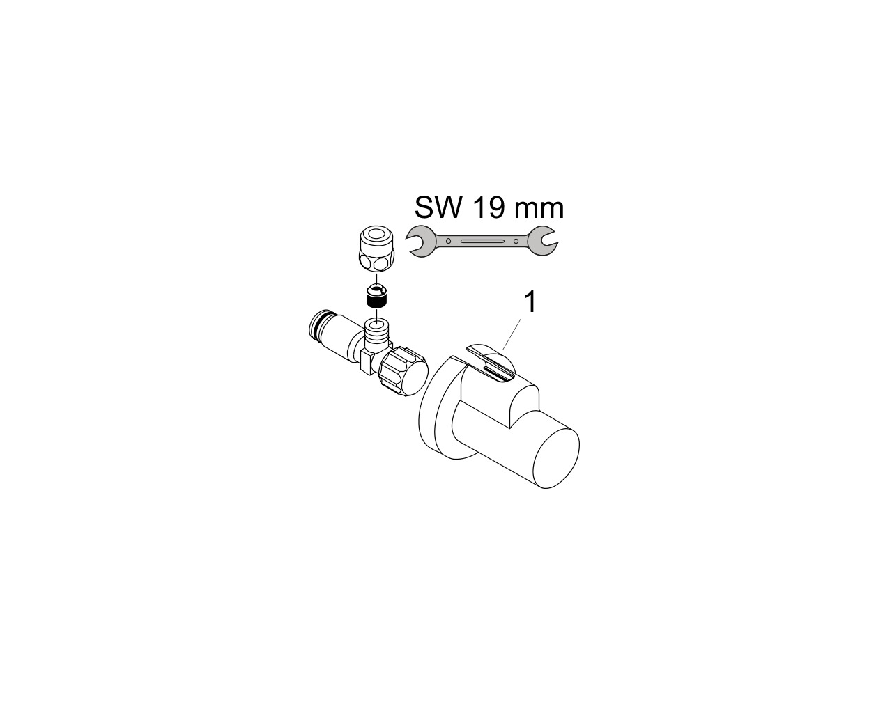 hansgrohe huls met hoekstopkraan voor flowstar 13954000