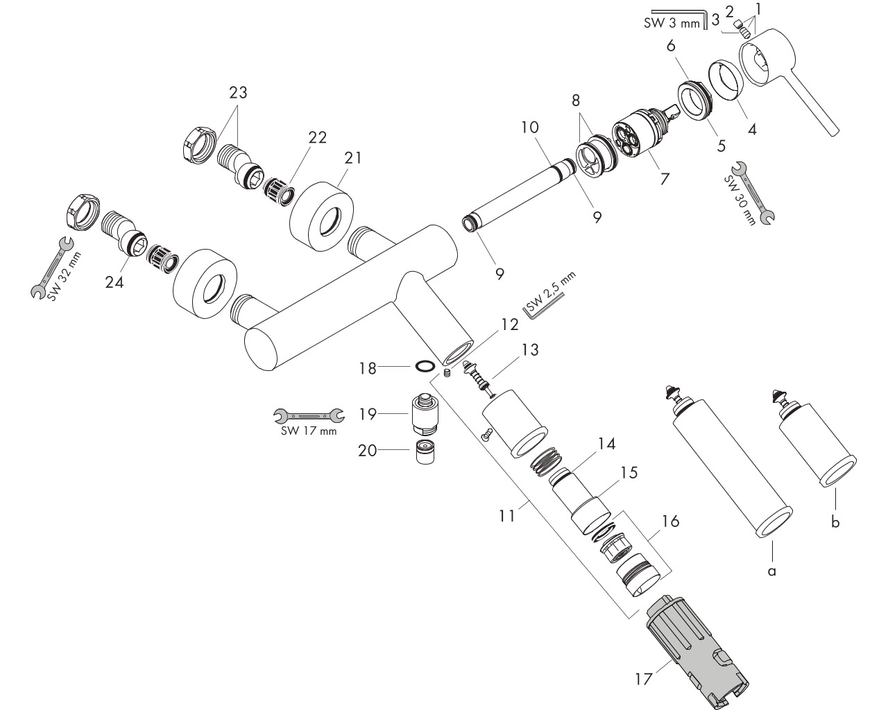 hgrohe axor starck 1gr.opbouw badmengkraan 10411000 chroom afbeelding 1
