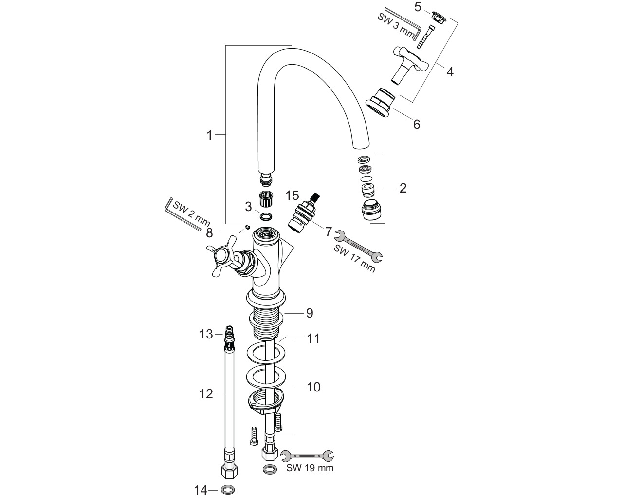 hg axor montreux 2-gr.wastafelmengkraan z/waste 16506000 chroom incl.afvoerplug 50001 afbeelding 2