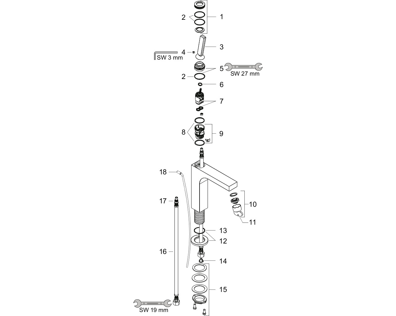 axor citterio fonteinmengkraan 115mm 39035000 afbeelding 1