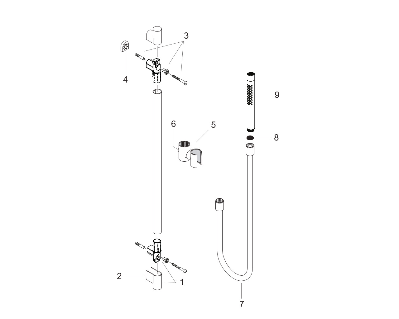 hansgrohe axor starck glijstangkombinatie chroom 27980000 met staafhanddouche afbeelding 2