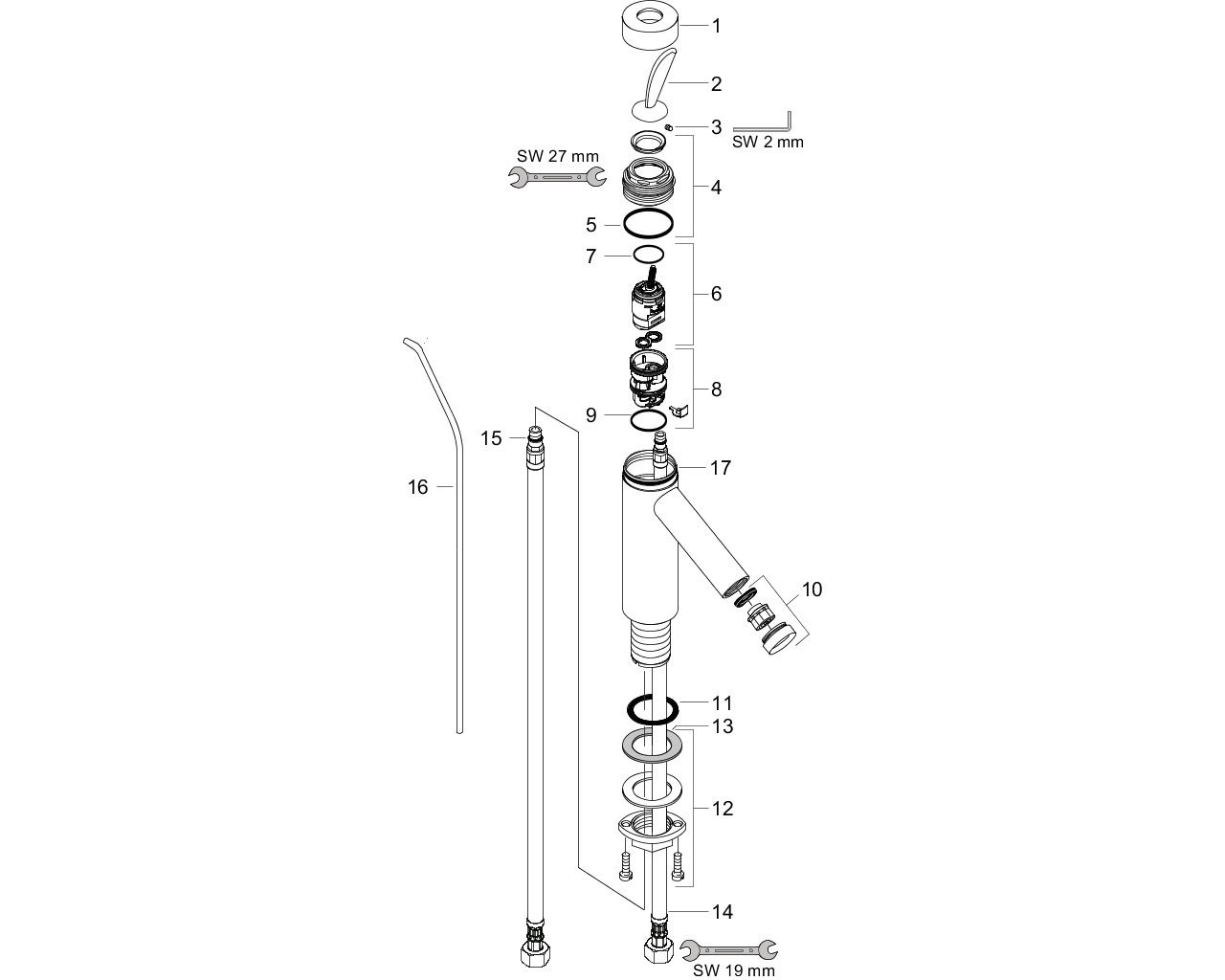 hansgrohe axor starck wastafelmengkraan 1001000 chroom