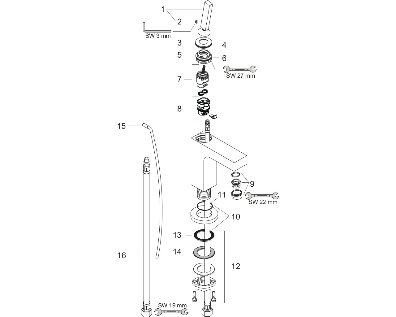 hansgrohe axor citterio eenhendel wastafelkraan 39010000 chroom afbeelding 2