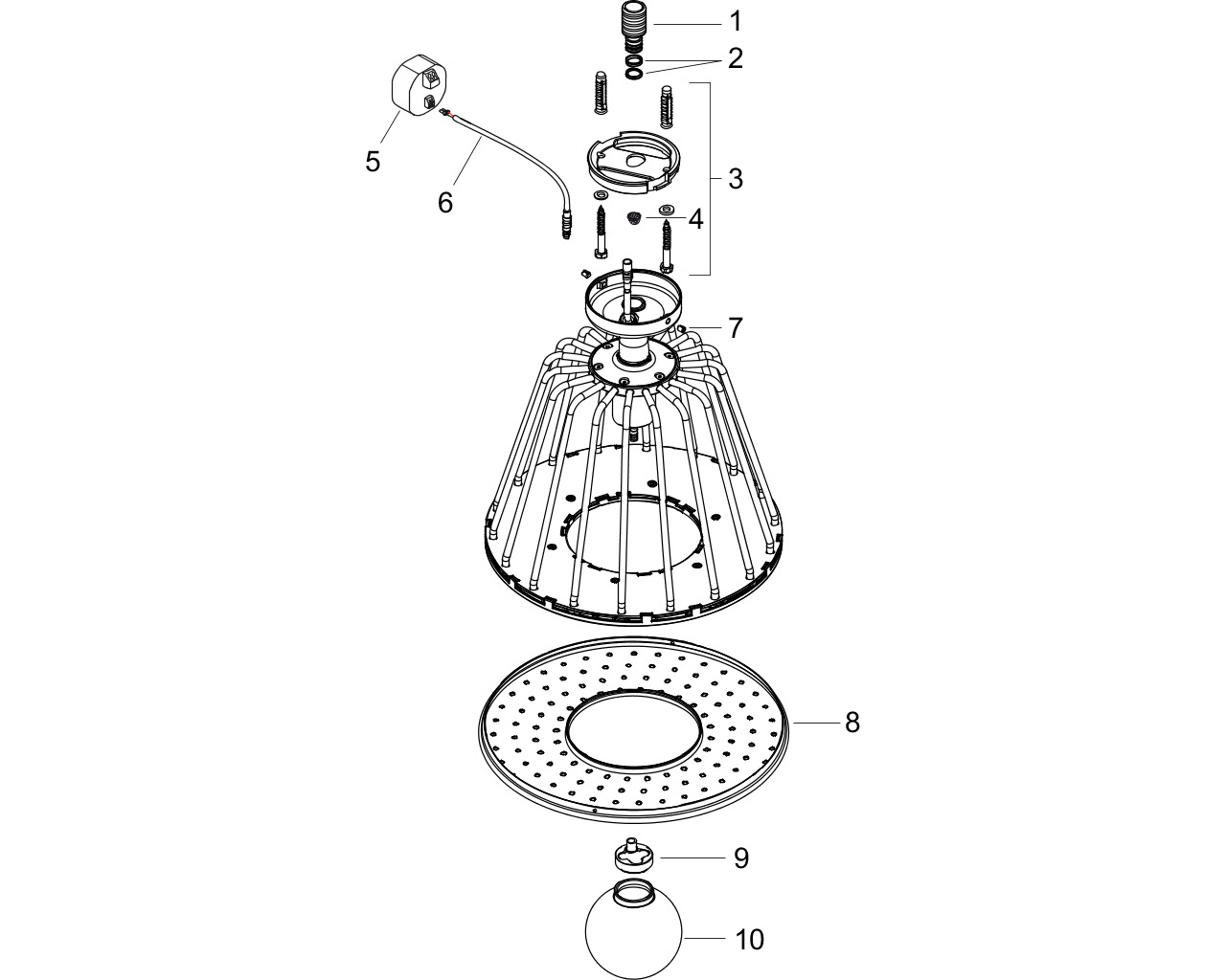 hansgrohe ax lampshower met plafondbevestiging designed by nendo afbeelding 1