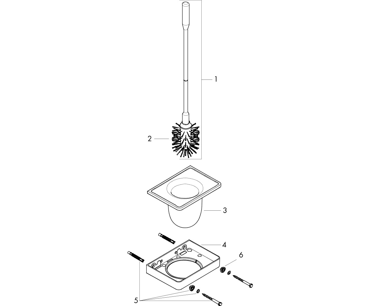 hansgrohe ax universal accessoires closetborstelhouder chr afbeelding 1