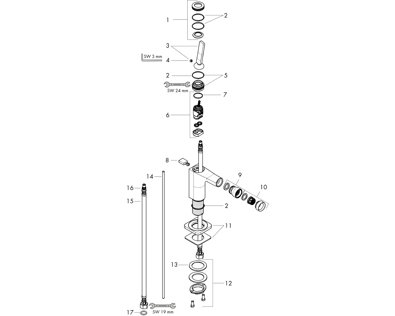 hansgrohe ax citterio e bidetkraan chroom afbeelding 1