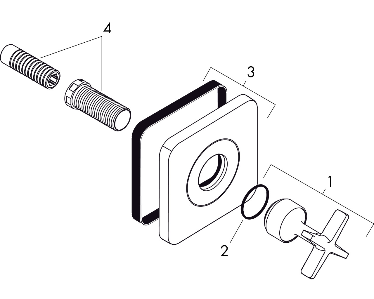hansgrohe ax citterio e afbouwdeel stopkraan 12x12 chr afbeelding 1