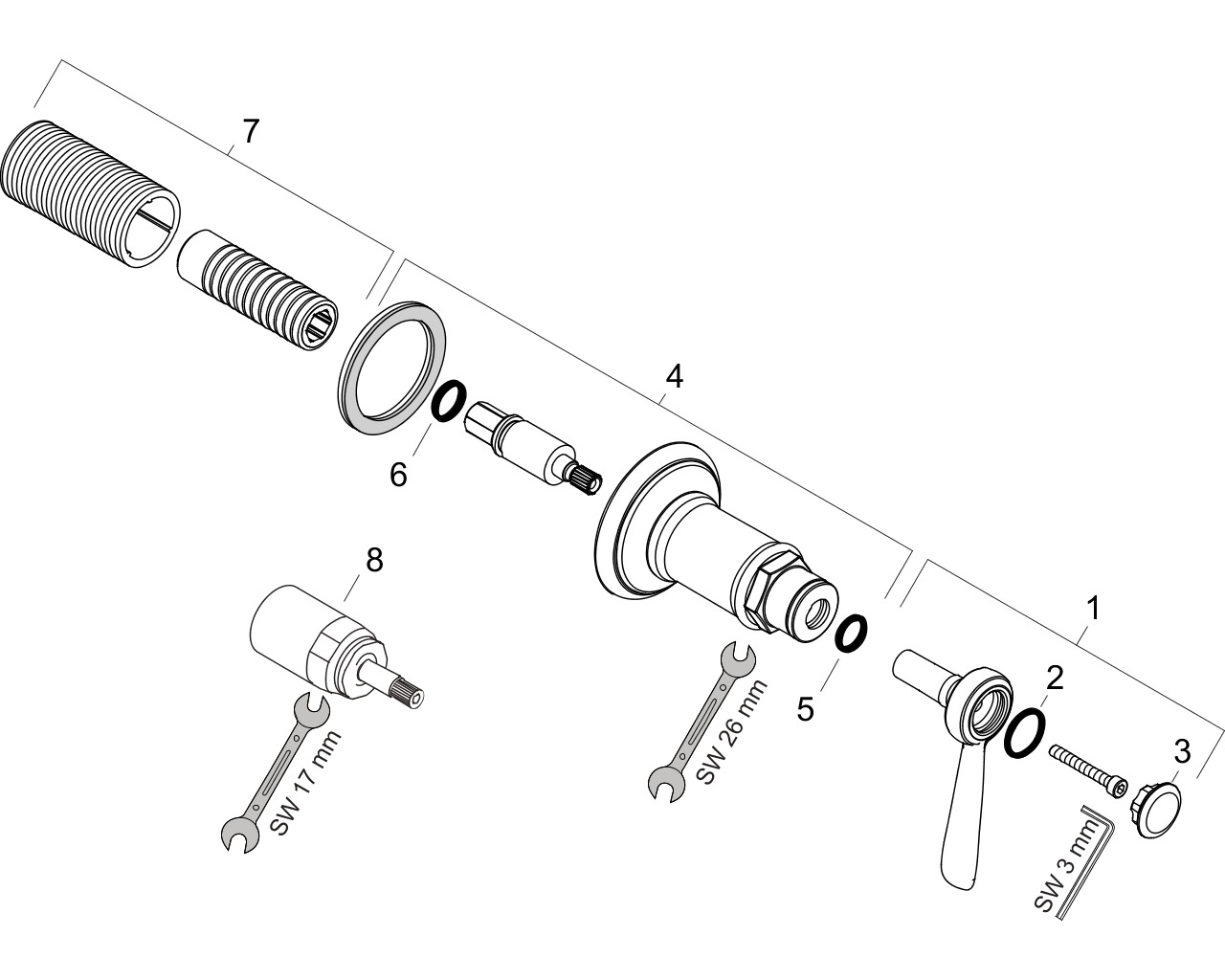 hansgrohe axor montreux afbouwdeel stopkraan chroom afbeelding 1