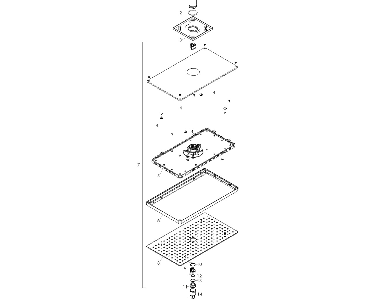 ax hoofddouche 460 1jet plafond chr afbeelding 1