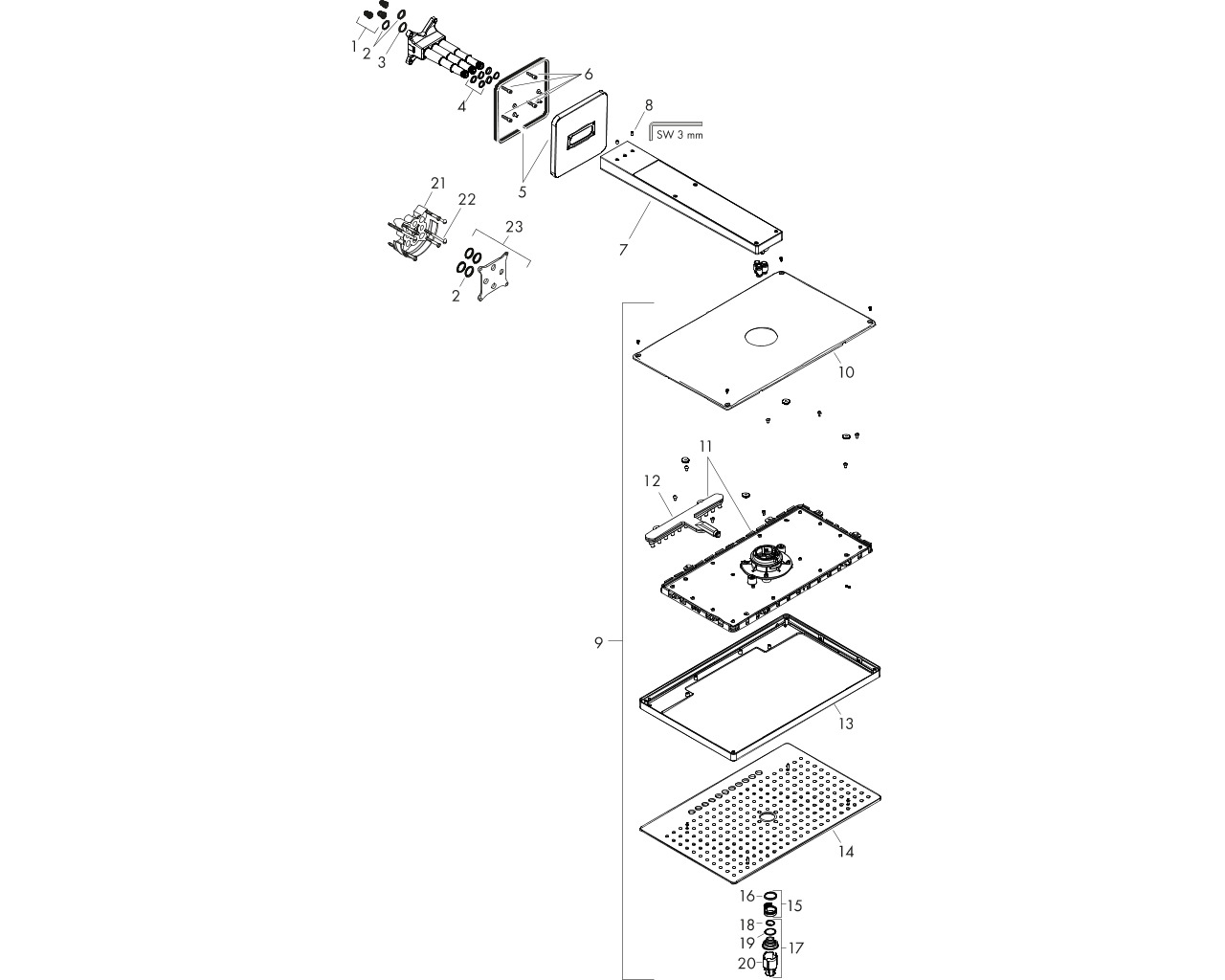ax hoofdd. 460 3jet wand softcube chr afbeelding 1