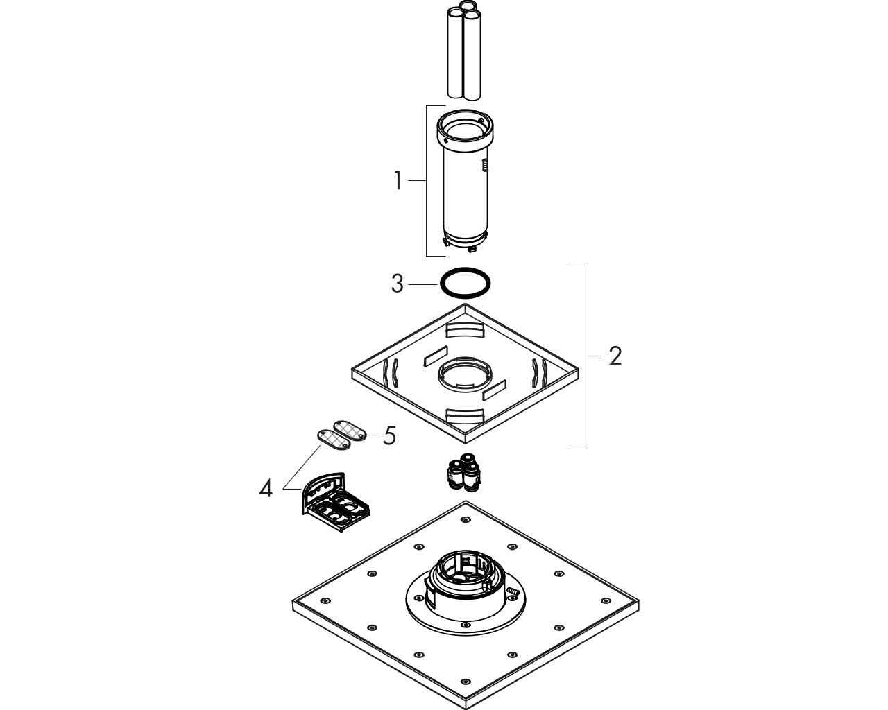 ax showersolutions hoofddouche 250250 1jet met plafondbevestiging chroom afbeelding 1