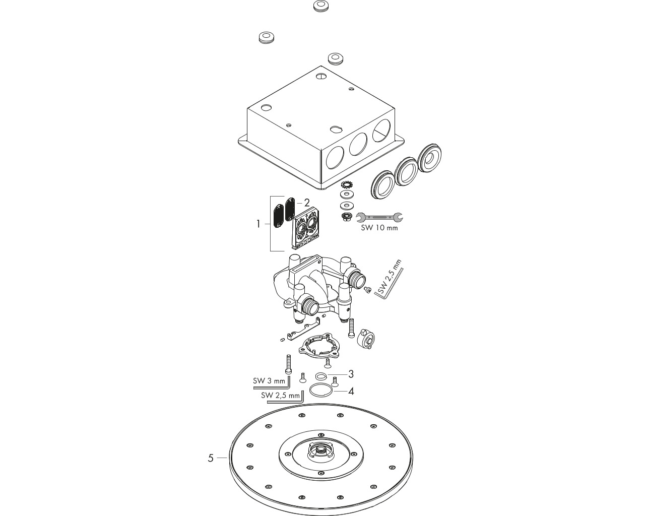 ax showersolutions hoofddouche 250 1jet plafond opbouw chroom afbeelding 1