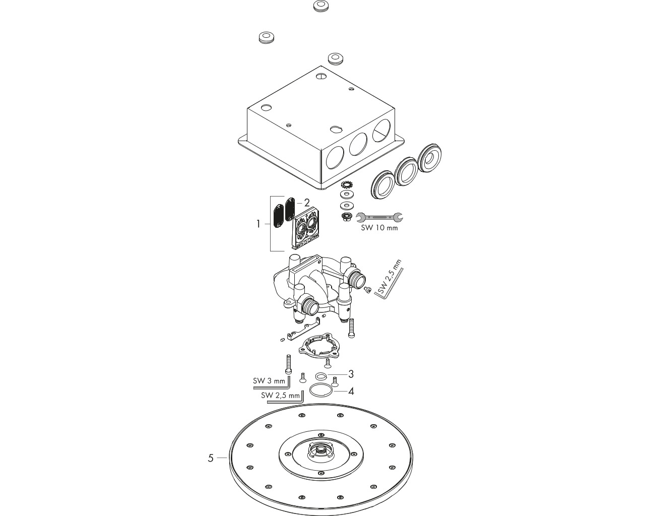 ax showersolutions hoofddouche 250 2jet plafond opbouw chroom afbeelding 1