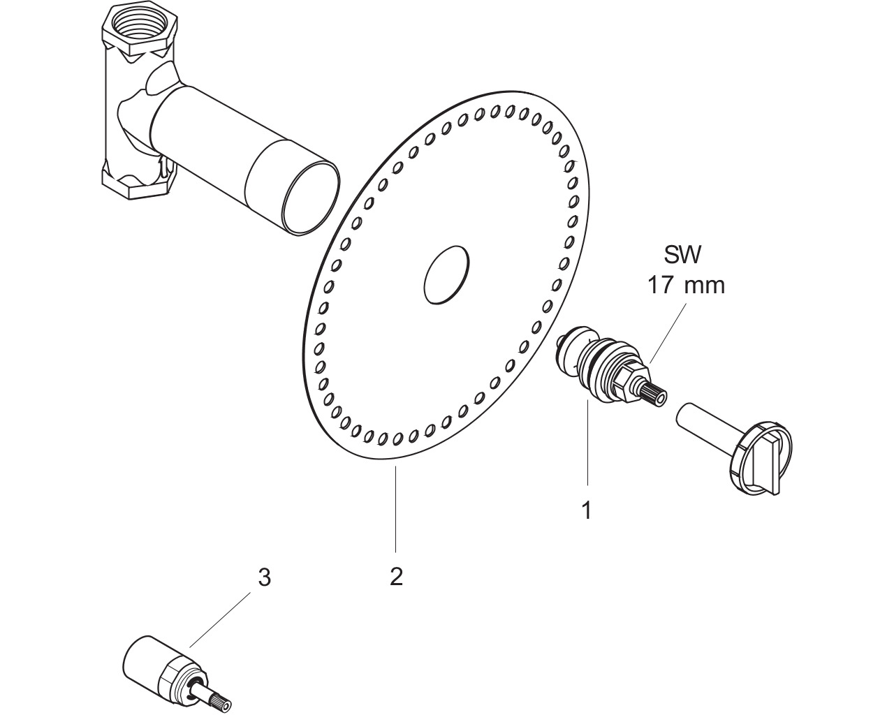 hansgrohe stopkraan 3/4 inbouwdeel 15970180 afbeelding 1