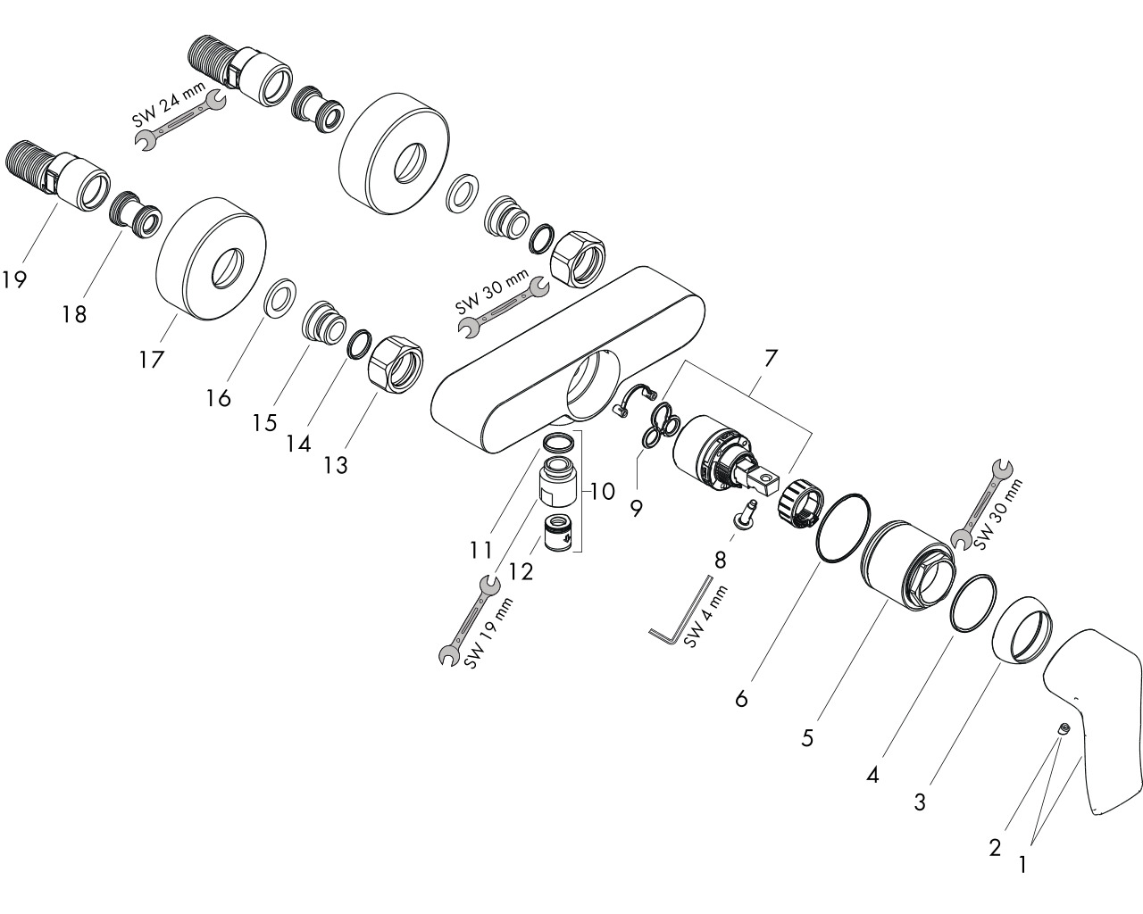 hansgrohe metris opbouw douchemengkraan 31680000 chroom afbeelding 1