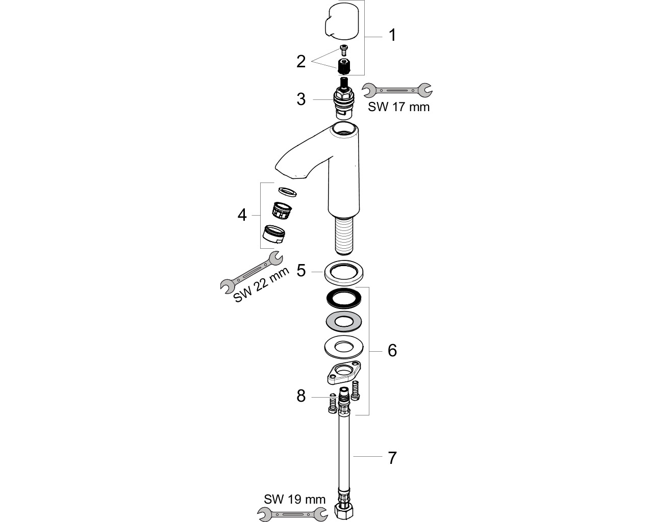 hansgrohe metris toiletkraan 100 31166000 chroom afbeelding 1