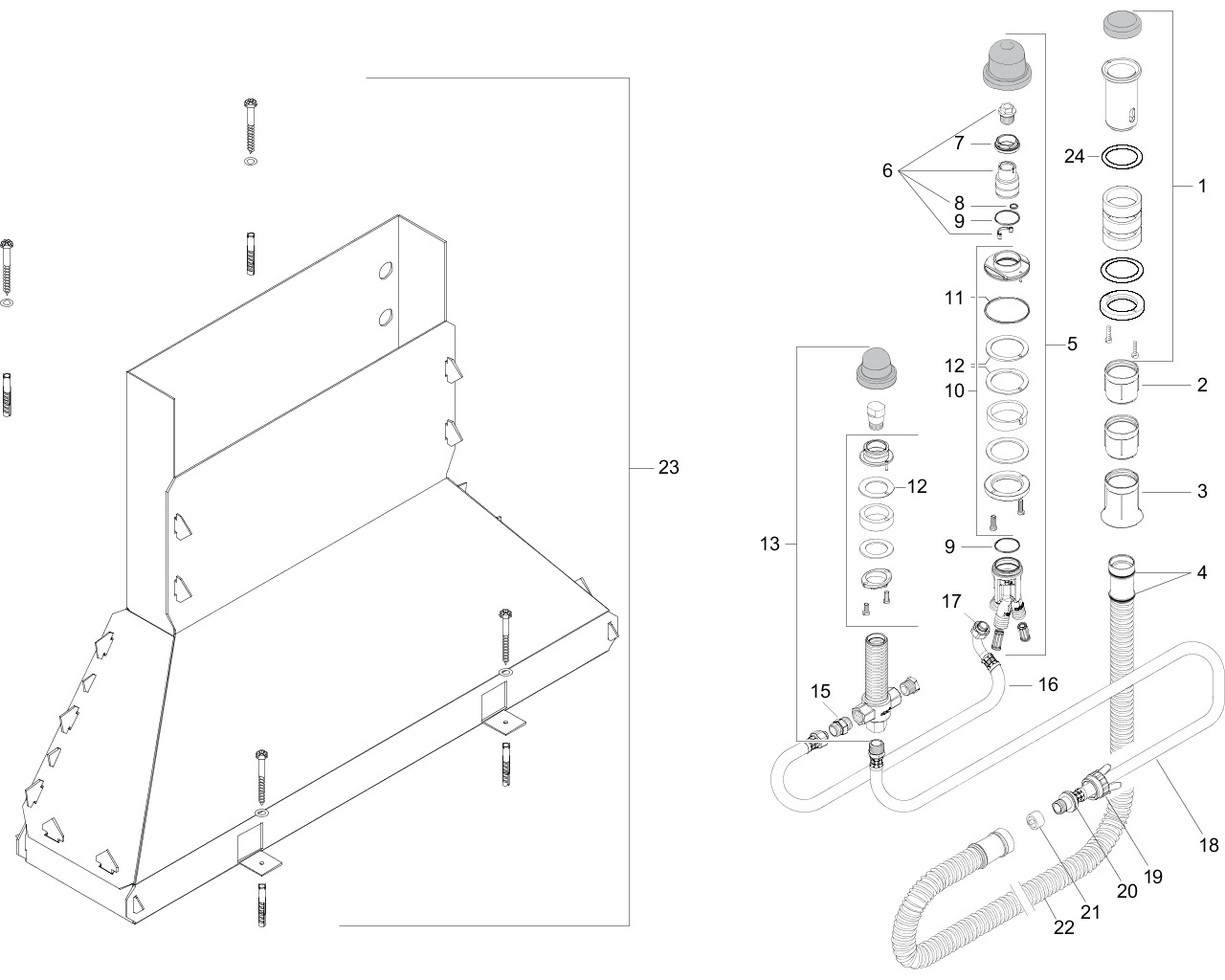 hansgrohe inbouwdeel 3gats 1gr badrandmengkraan 13437180