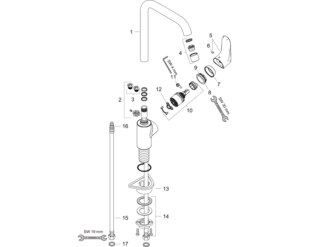 hansgrohe focus eengreeps keukenmengkraan 31820000 hoge uitloop chroom