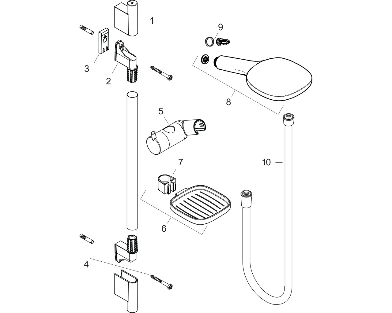 hg raindance sel.120/unica s puro glijst.set 90cm 26621400 wit/chroom afbeelding 1