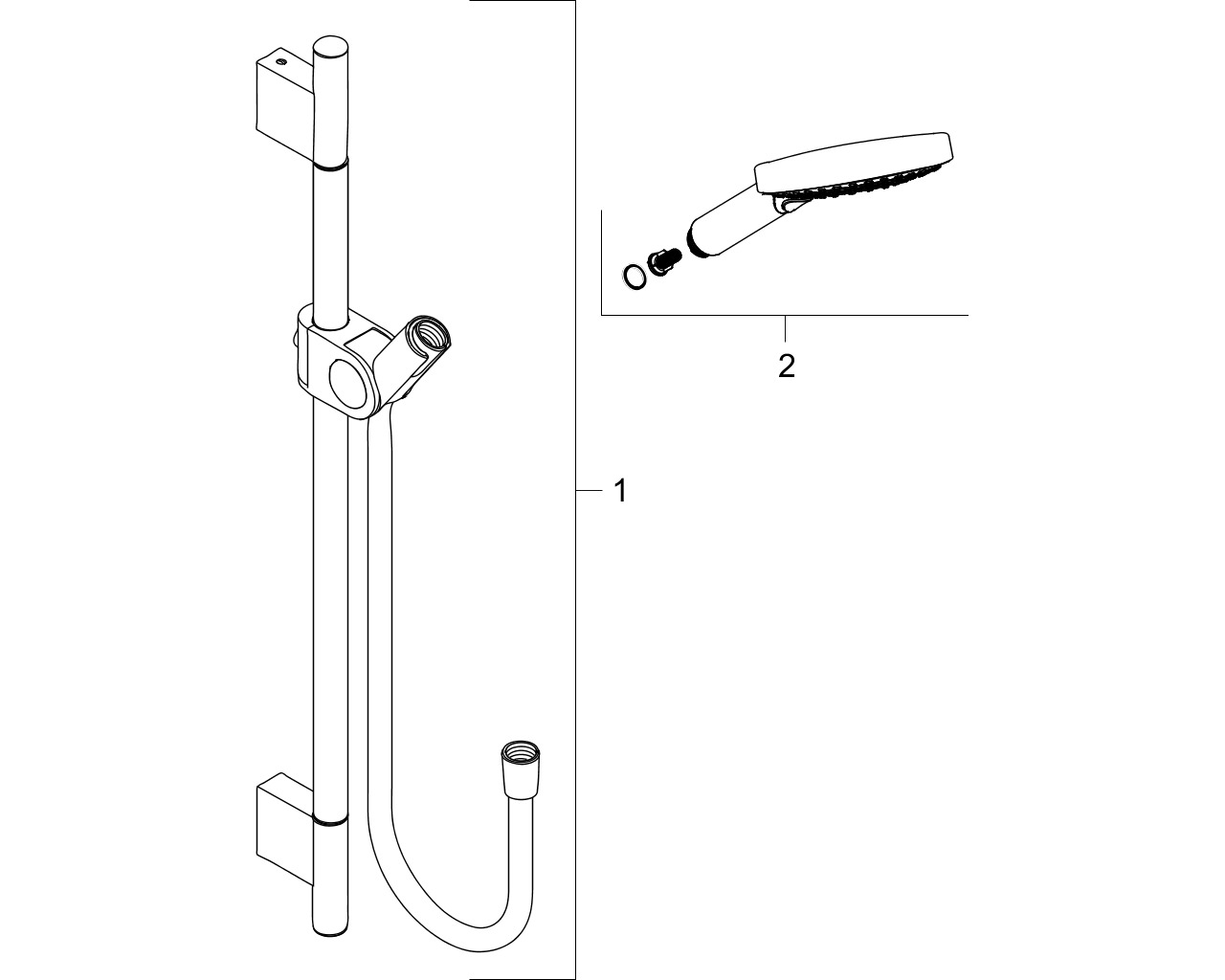 hansgrohe ax uno doucheset met raindance select s 120 3jet 90 cm afbeelding 1