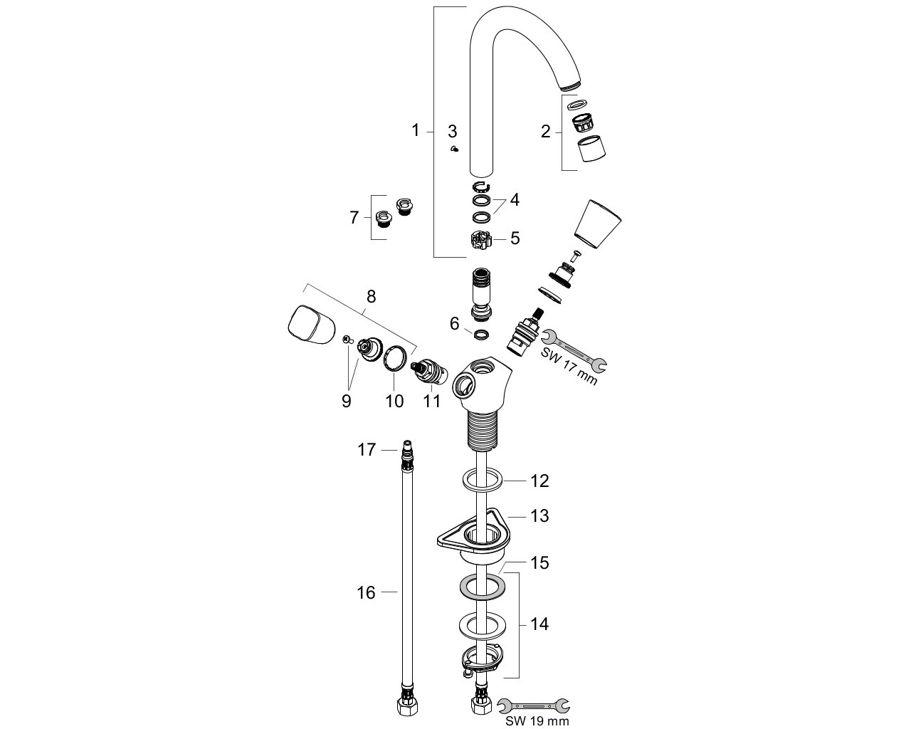 hansgrohe logis tweegreeps keukenmengkraan chroom afbeelding 1
