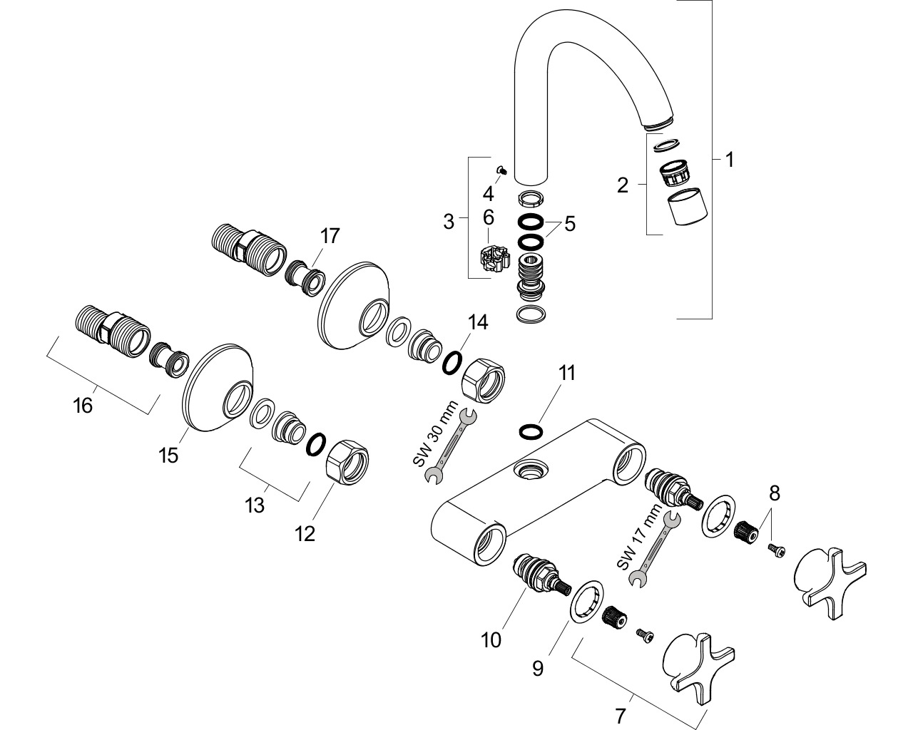 hansgrohe logis classic keukenmengkraan wand hoge uitloop chroom afbeelding 1