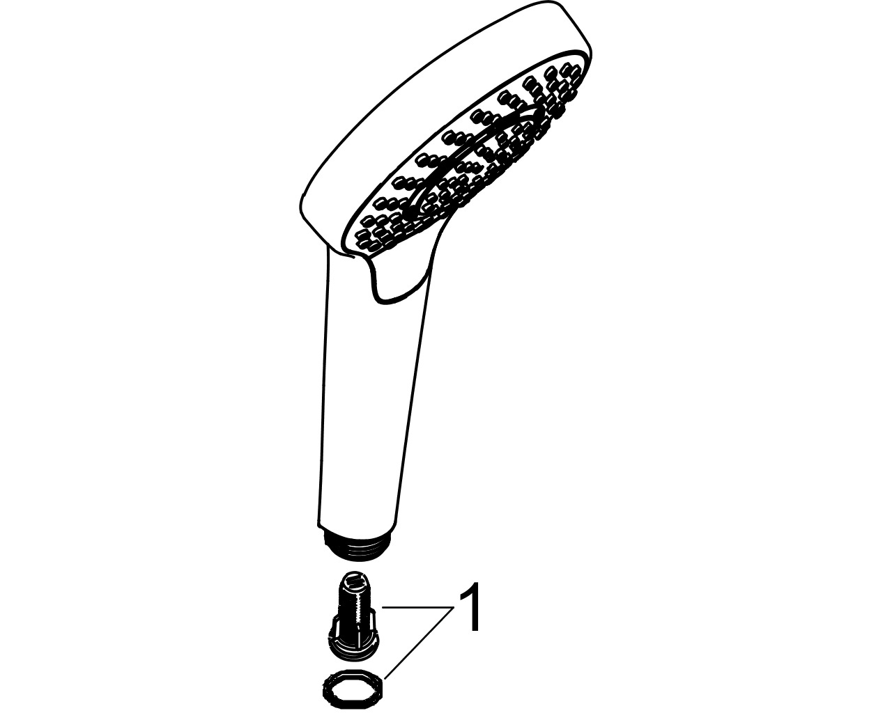 hansgrohe croma select e multi ecosmart handdouche wit/chroom afbeelding 1