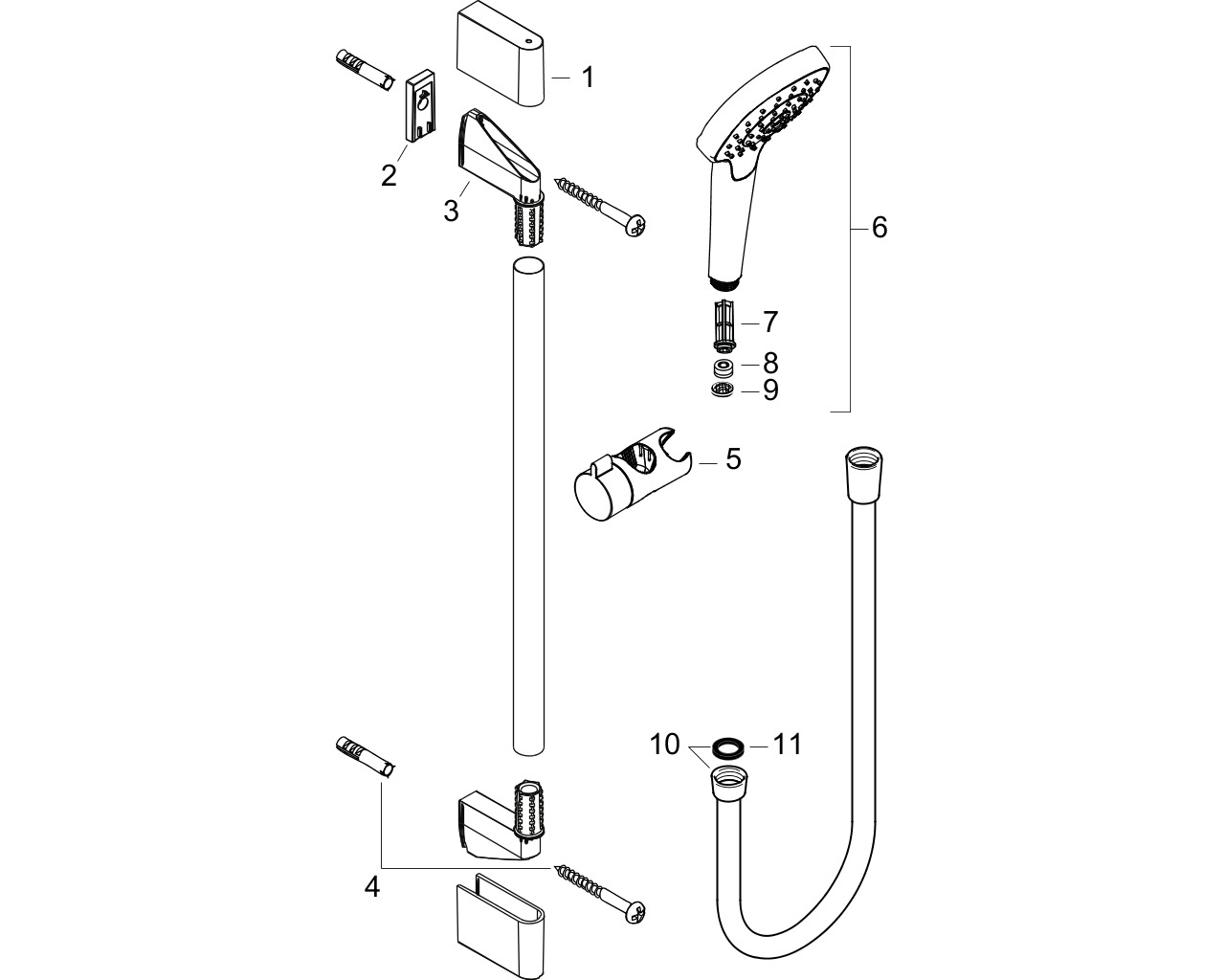 hansgrohe croma select e vario ecosmart glijstangset 90 cm wit/chroom afbeelding 1