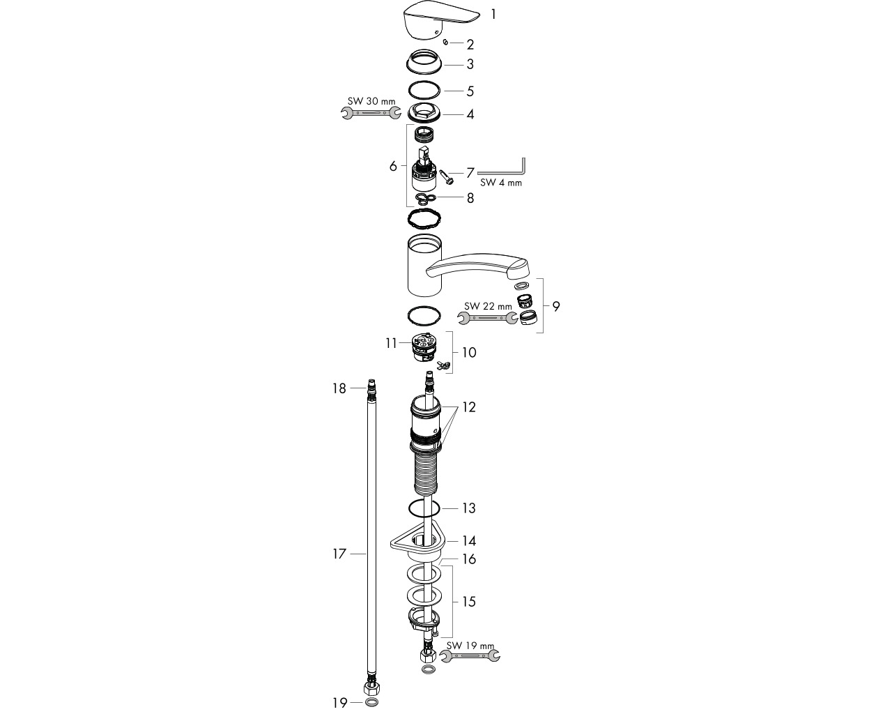 hansgrohe logis 160 1gr kmk coolstart ecoclick afbeelding 1