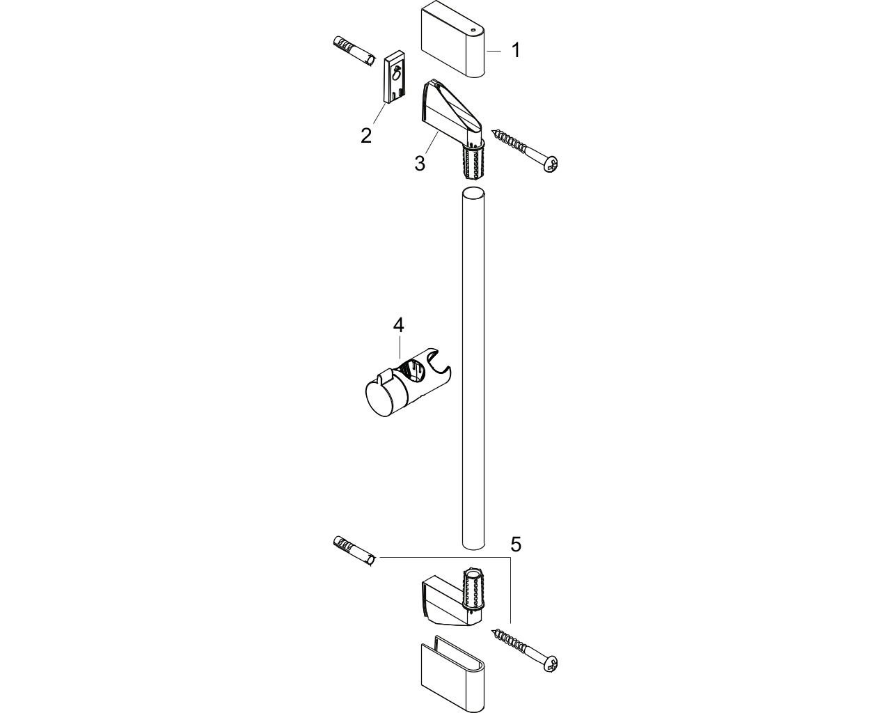 hansgrohe unica croma glijst. 90cm geen slang afbeelding 1