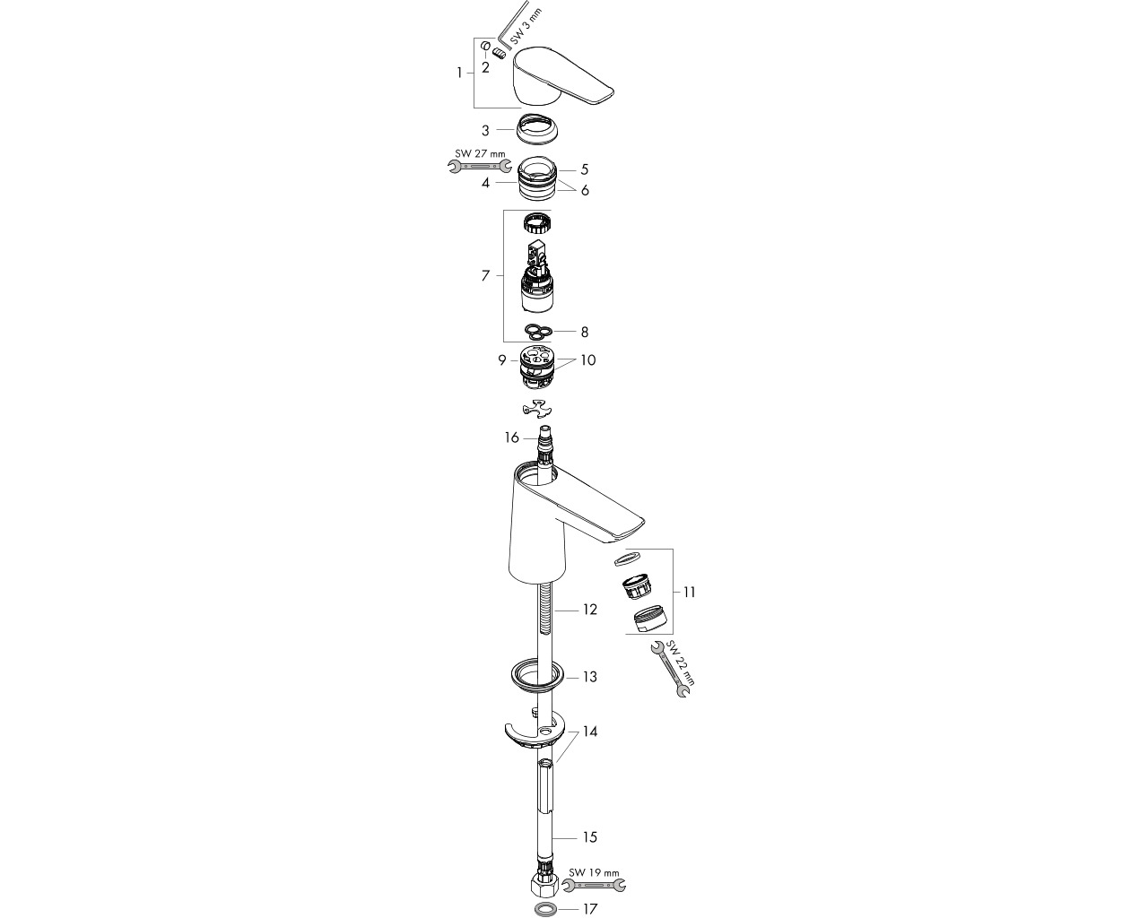 hansgrohe talis e eengreeps toiletkraan 80 chr afbeelding 1