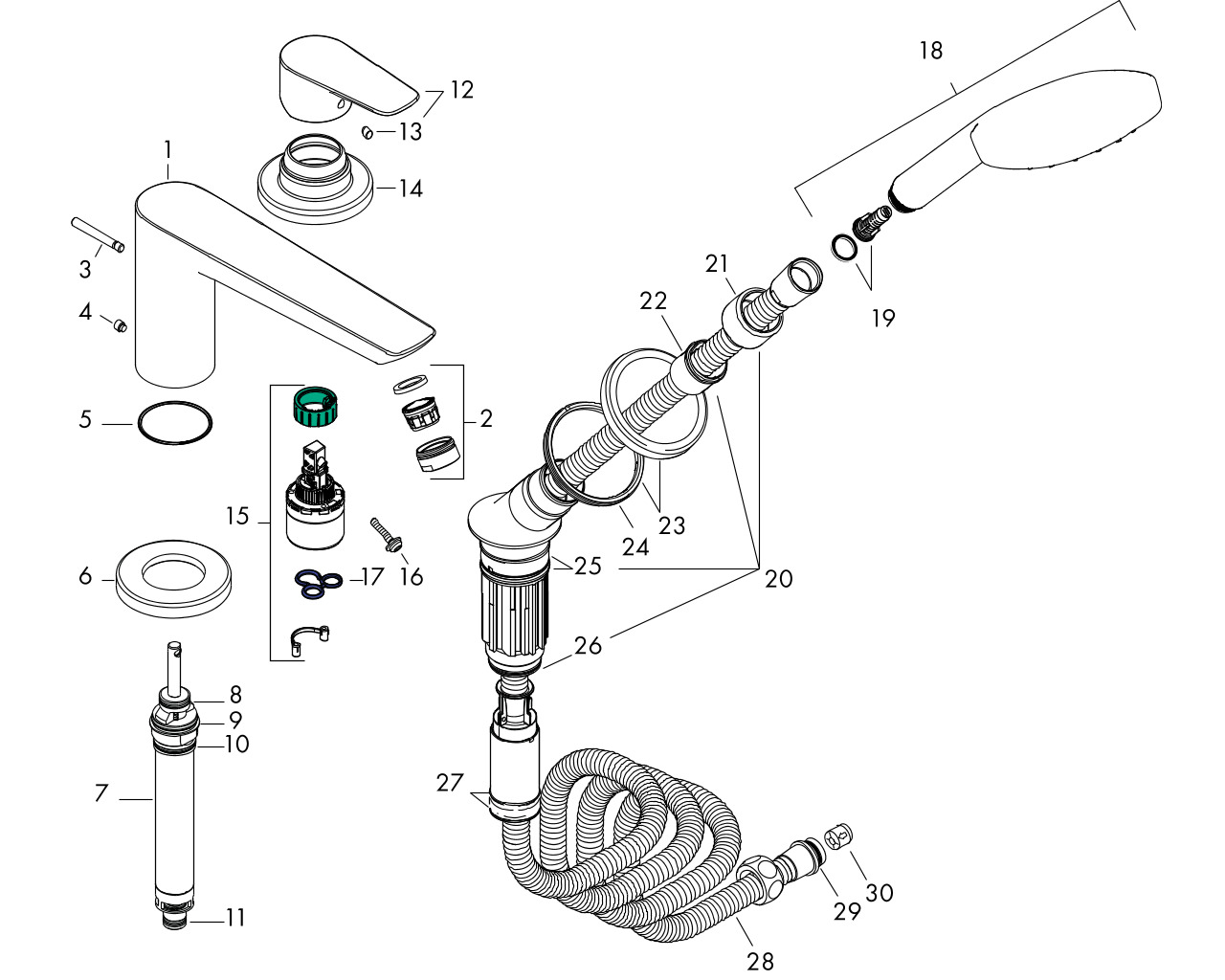 hansgrohe talis e afbouwdeel 3-gats badrandmengkr. 71730000 chroom