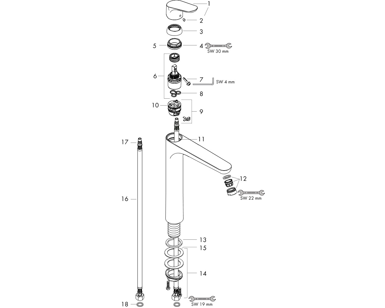 hansgrohe focus wtm 230 zonder waste chr afbeelding 1