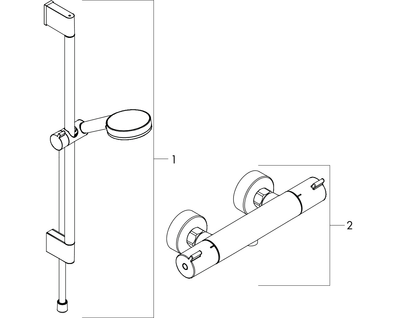 hansgrohe ecostat 1001 cl combi 90 cm met crometta vario hand shower afbeelding 1