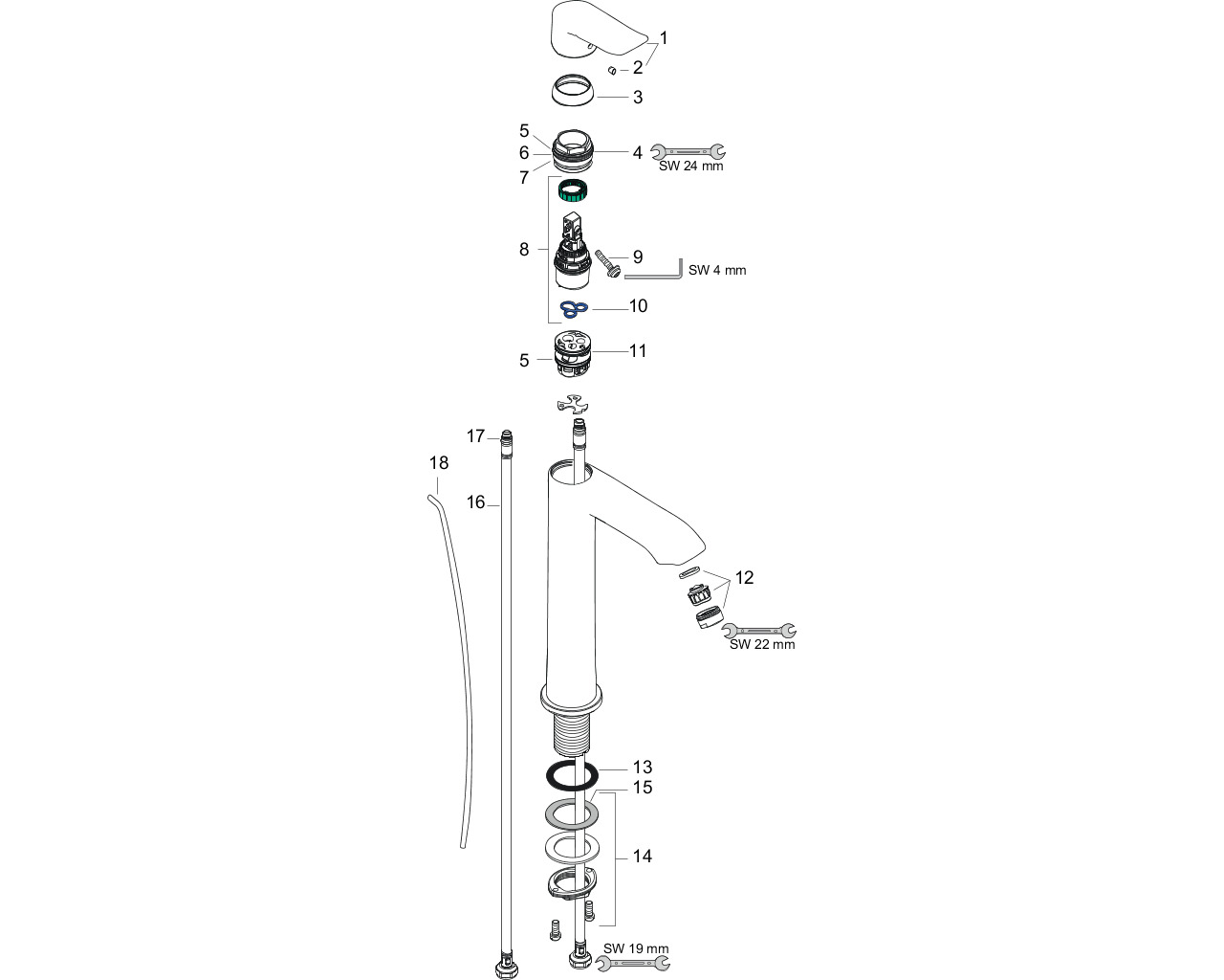 hansgrohe metris highriser 200 31183000 chroom afbeelding 2