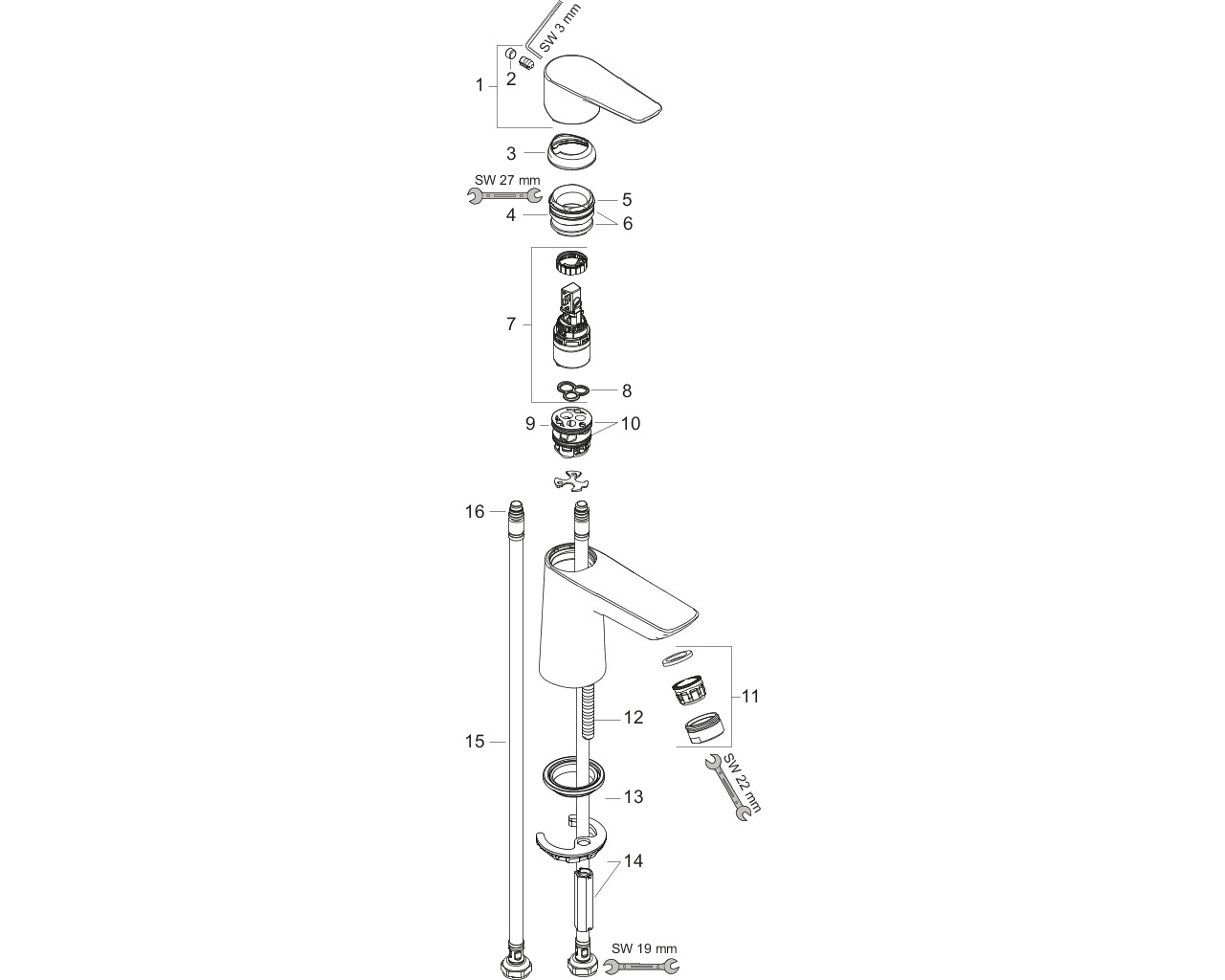 hansgrohe talis e eengreeps wastafelmengkraan 80 met pushopen afbeelding 1