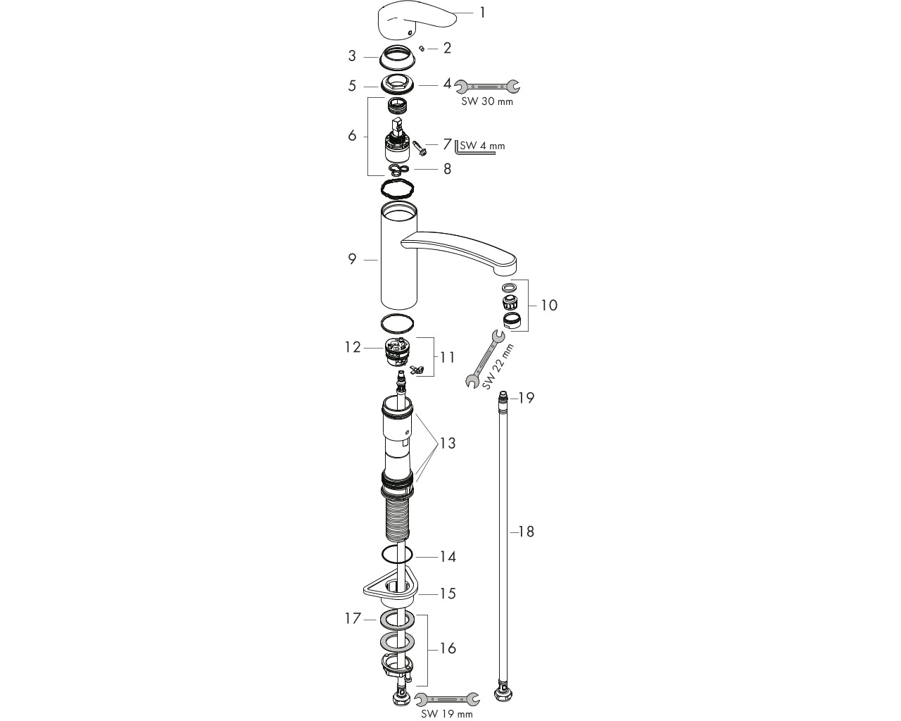 hansgrohe focus e2 keukenkraan 31806800 rvs look afbeelding 2