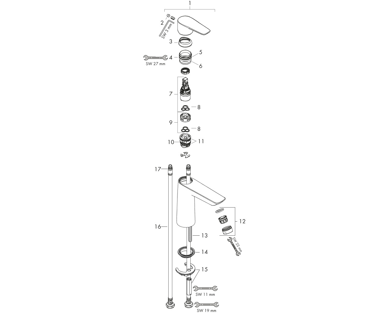 hansgrohe talis e eengreeps wastafelmengkraan 110 coolstart zonder wastegarnituur afbeelding 2