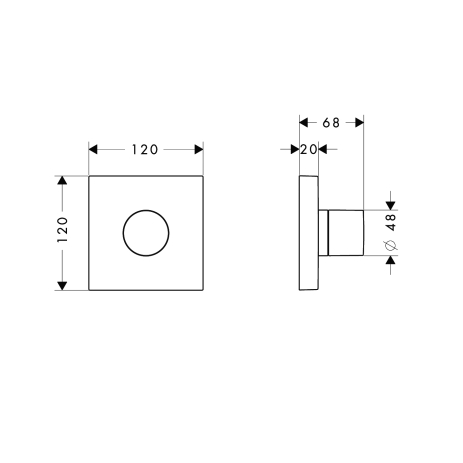 hansgrohe axor starck sc afbouwdeel trio/quattro 10932000 afbeelding 3