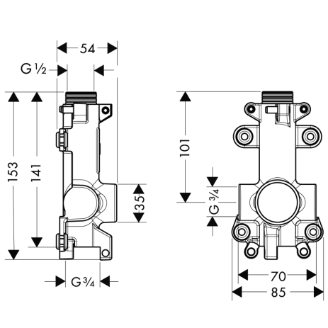 hansgrohe axor starck sc inbd.planchetmodule kort 40877180 afbeelding 2