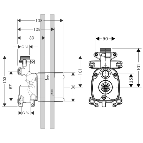 hansgrohe axor starck sc inbouwd.handdouchemodule 10650180 afbeelding 2