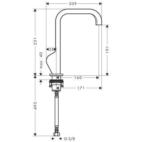 axor citterio wst.mkr.met hoge uitloop en waste 39037000 afbeelding 2