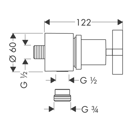 hg axor citterio fixfit stop m/kruisgreep 39883000 chroom afbeelding 3