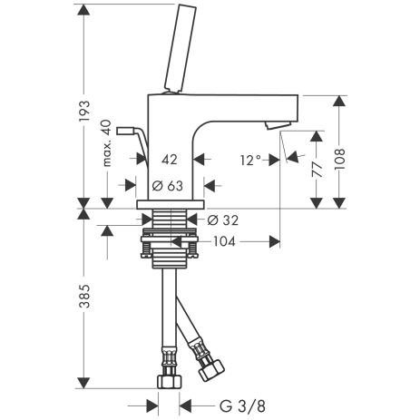 hg axor citterio eengreeps fonteinmengkraan 39015000 chroom afbeelding 3