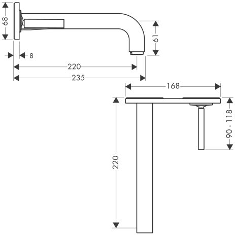 hansgrohe axor citterio inbouw wastafelmengkraan 39115000 chroom afbeelding 3