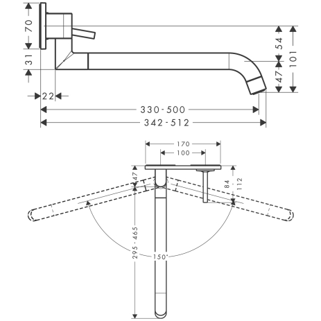 hg ax uno 2 keukenmengkraan inbouw rvs-look 38815800 afbeelding 2