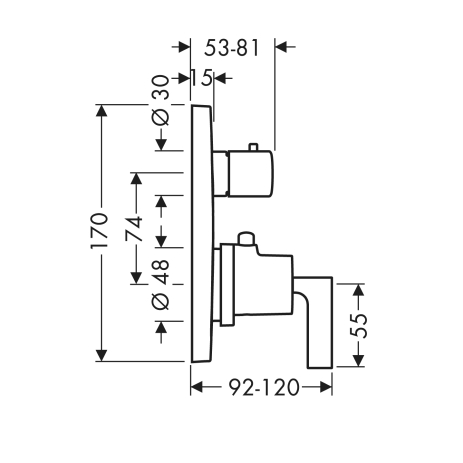 hg axor citterio klst inb.therm.m/stopkr.m/re.gr. 39700000 chroom afbeelding 2