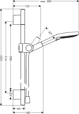 hansgrohe ax uno doucheset met raindance select s 120 3jet 90 cm afbeelding 3