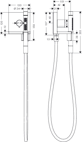 hansgrohe axor starck sc afbouwd.handdouchemodule 10651000 chroom afbeelding 1