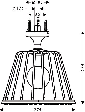 hansgrohe ax lampshower met plafondbevestiging designed by nendo afbeelding 3